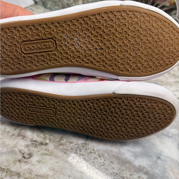 Coach signature monogram BEALE slip on canvas sneakers with Pink Trim 6.5 - Picture 7 of 8